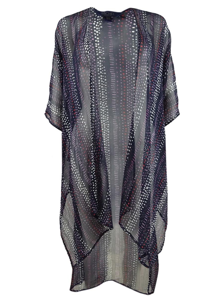 RACHEL Rachel Roy Women's Side-Slit Printed Kimono Swim Cover-up