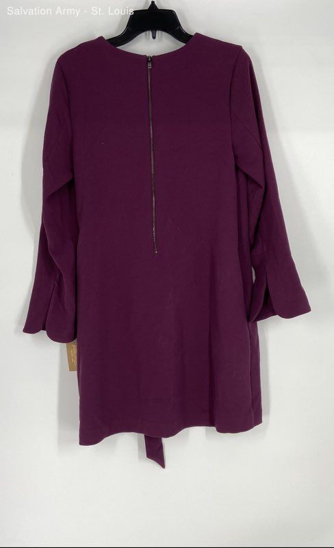 Rachel Rachel Roy Womens Purple Long Sleeve Round Neck Sheath Dress Size 8