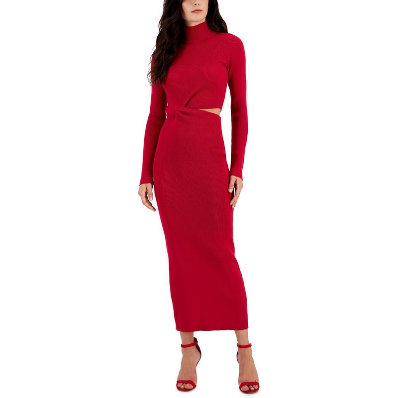 Rachel Rachel Roy Womens Red Full Length Mock Neck Sweaterdress XL BHFO 3020