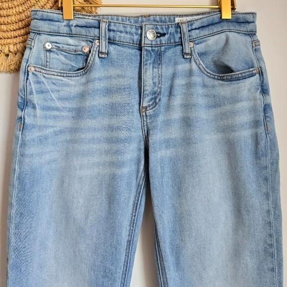 Rag & Bone Dre Low Rise Slim Boyfriend Fray Hem Jeans In Daphne Size 26