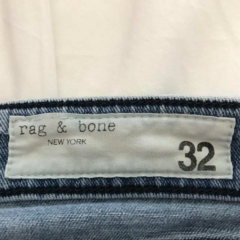 Rag Bone Dre Low Rise Slim Boyfriend Jeans Women 32 Blue Distressed Raw Hem