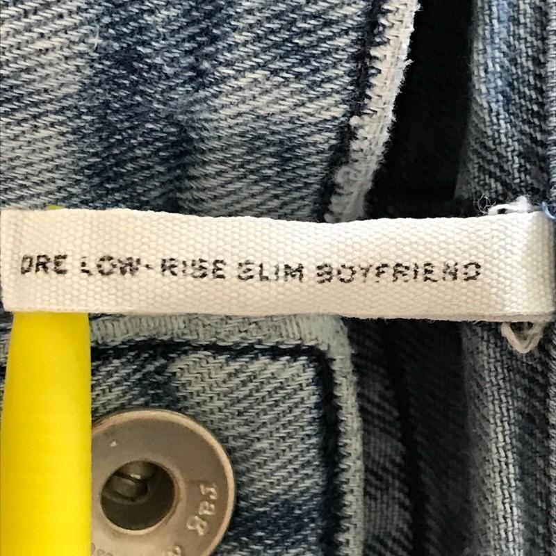Rag Bone Dre Low Rise Slim Boyfriend Jeans Women 32 Blue Distressed Raw Hem