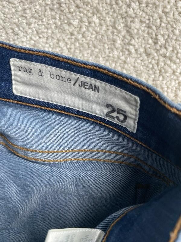 Rag & Bone Jeans Women's Size 25 Capri RAE Stretch Blue Denim Low Rise Logo