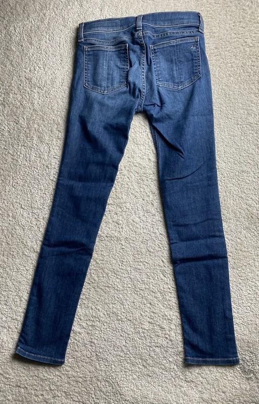 Rag & Bone Jeans Women's Size 25 Capri RAE Stretch Blue Denim Low Rise Logo