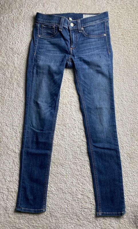 Rag & Bone Jeans Women's Size 25 Capri RAE Stretch Blue Denim Low Rise Logo