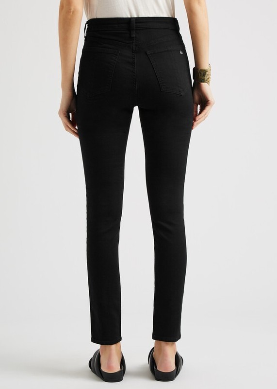 RAG & BONE Ladies NINA Highrise Ankle Skinny NO FADE Black Jeans Size 25 - VGC
