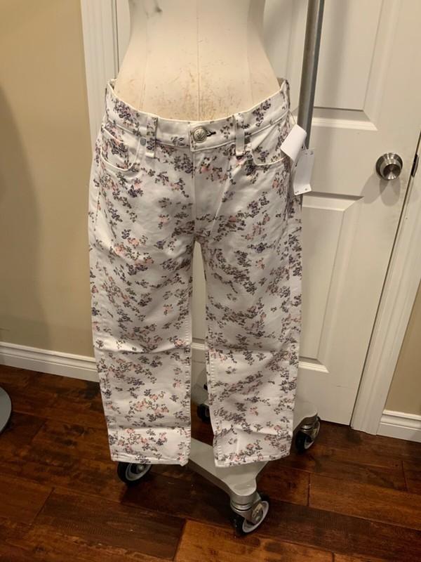 Rag & Bone White “Micro Floral Boy Jeans” Size 25 NWT Retail Price $265