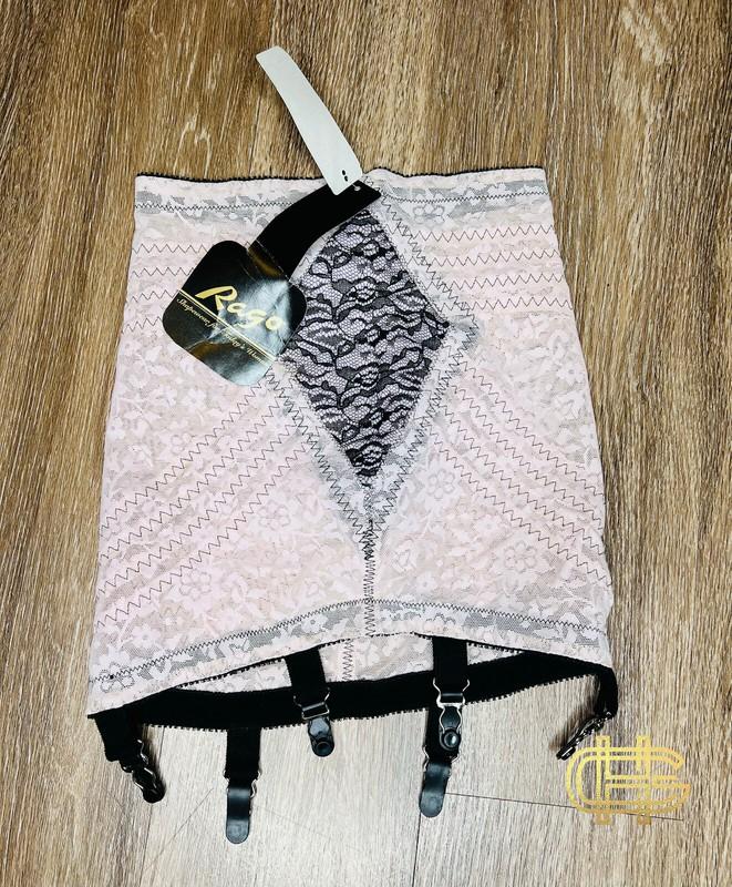 Rago 1357 Open Bottom Girdle Pink/Black M/28