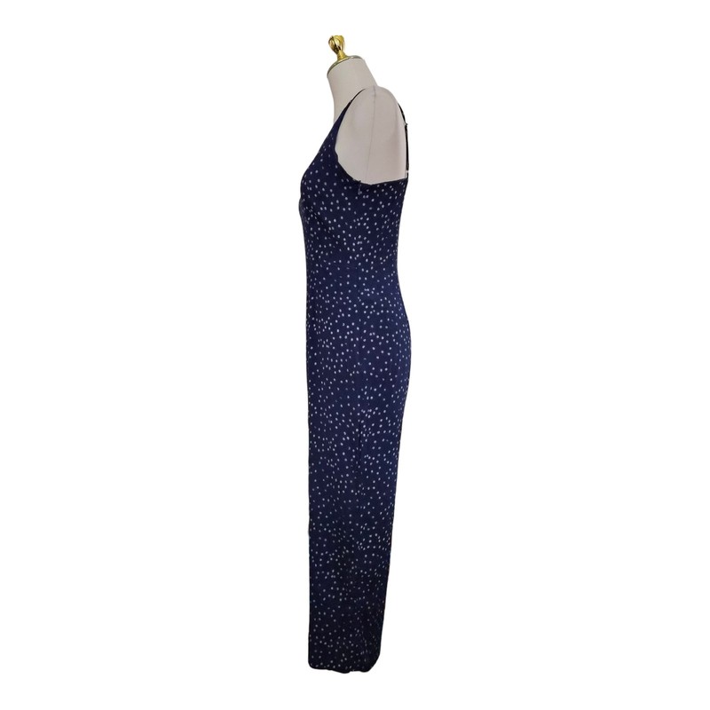 Rails Gabrielle Navy Speckled Dot Jumpsuit Women’s Size M Rayon Wide Leg Cropped