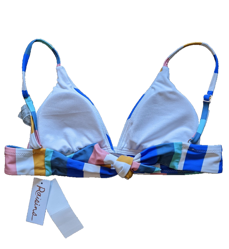 Raisins Anya Bra Bikini Top Striped Small Swim Stretch Nylon