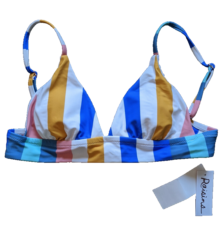 Raisins Anya Bra Bikini Top Striped Small Swim Stretch Nylon