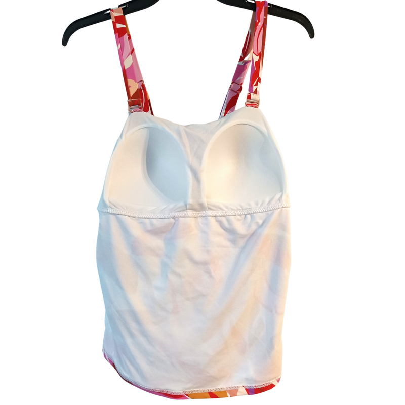 Raisins Curve Sz 14 Stella Ruffled Swimsuit Tankini Top Pink Floral NWT