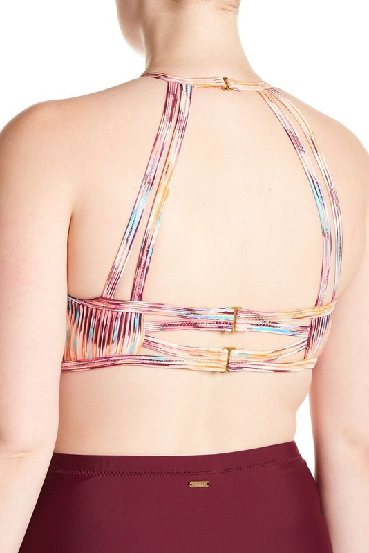 Raisins Curve Women's Cala High Neck Bikini Swimsuit Top Bra Strappy Plus Size