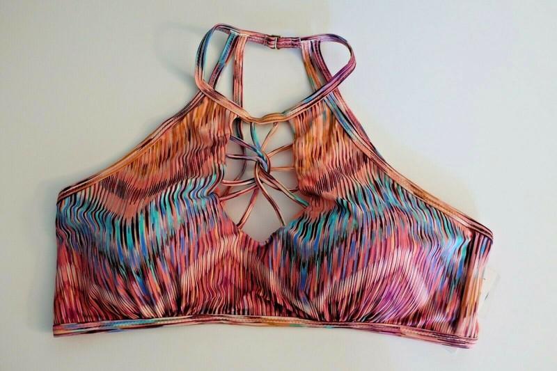 Raisins Curve Women's Cala High Neck Bikini Swimsuit Top Bra Strappy Plus Size