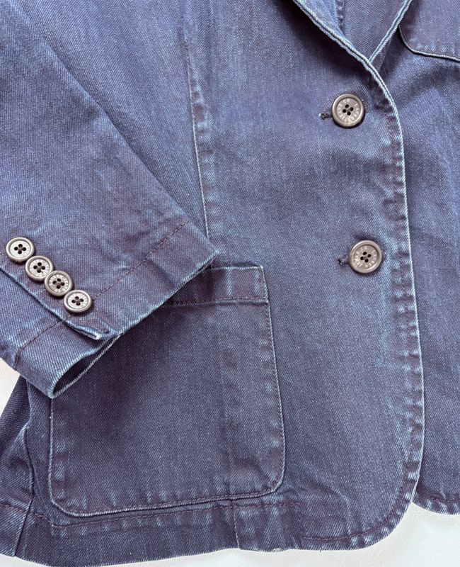 Ralph Lauren Jeans Co Women’s Large Denim Blazer Jacket Preppy Old Money