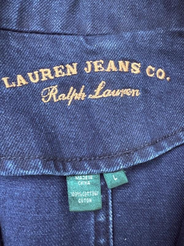 Ralph Lauren Jeans Co Women’s Large Denim Blazer Jacket Preppy Old Money