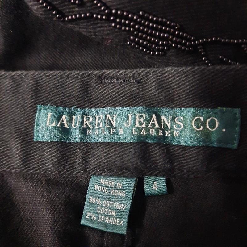 Ralph Lauren Jeans Women's Size 4 Black Bead Embellished Denim Y2K Retro Pants