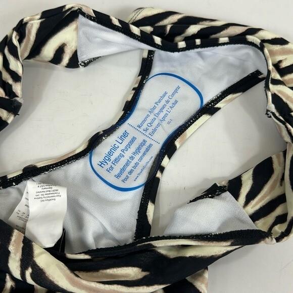 Ralph Lauren LRL Hipster Bikini Bottom Women's 6 Zebra Print Brown NWT 7402