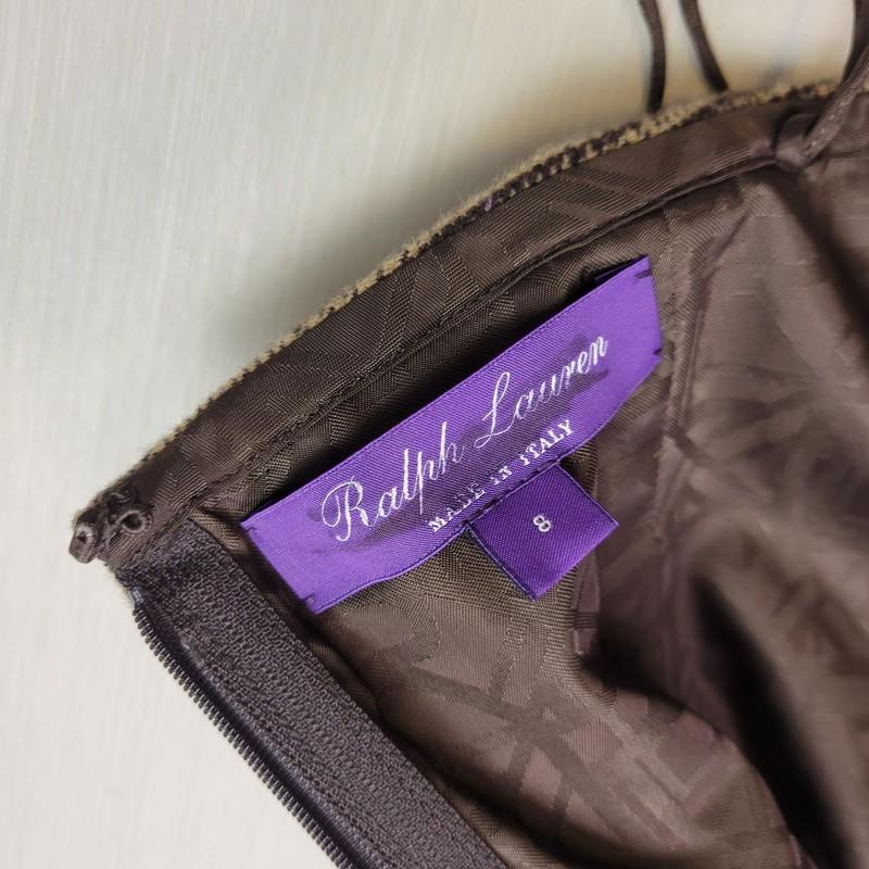 Ralph Lauren Purple Label Markus Glen Plaid Tweed Jumpsuit Womens 8 Brown $2 995