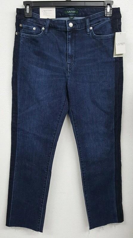 Ralph Lauren Womens 1469 Blue Raw Hem Cropped Jeans 10 B B