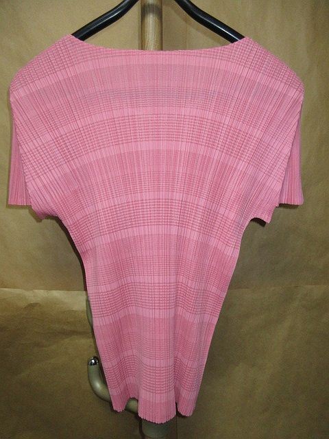 Rare Pleated Please Issey Miyake Pattern Cut & Sew Top Size 4 Japan