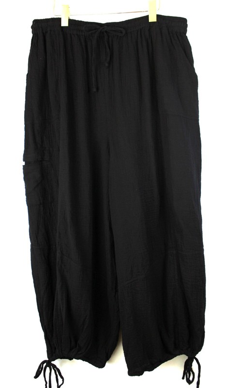RAVIYA Cotton Cargo Coverup Pants Size 1X Black Retail $58