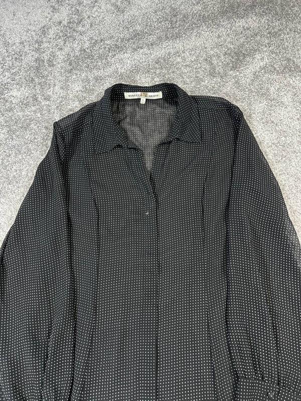 Rebecca Minkoff Shirt Dress Womens Xl Black White Midi