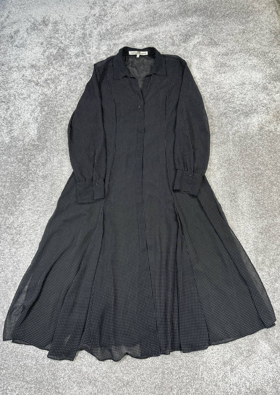 Rebecca Minkoff Shirt Dress Womens Xl Black White Midi