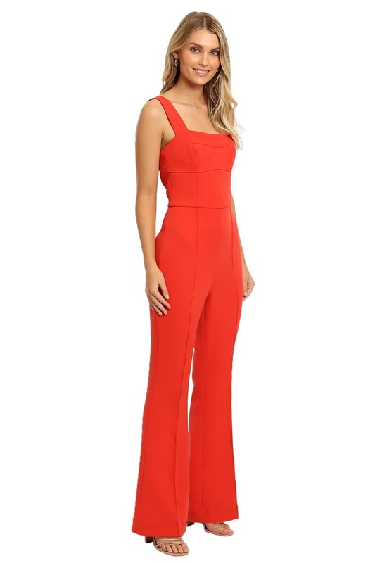 REBECCA VALLANCE Lamour Jumpsuit Red Cocktail Size 8 AU RRP 699 WITH DEFECTS