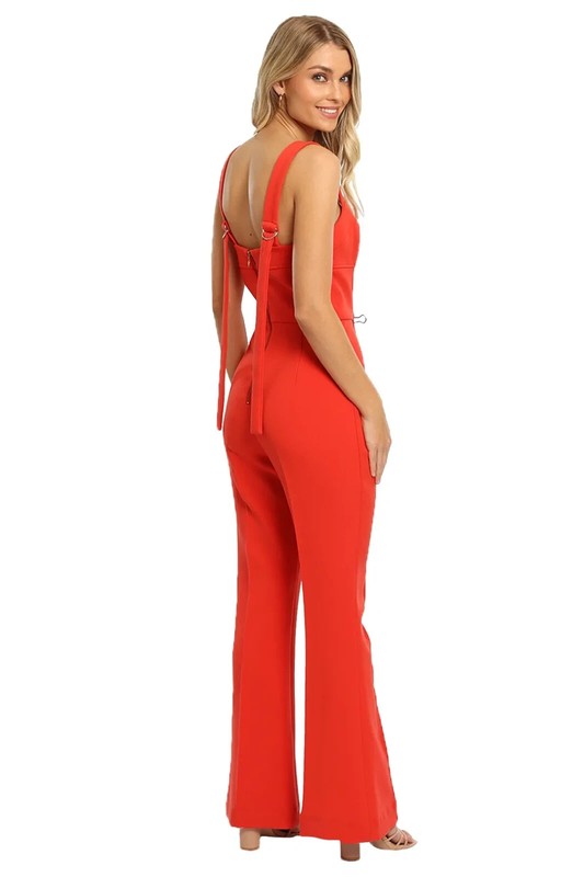 REBECCA VALLANCE Lamour Jumpsuit Red Cocktail Size 8 AU RRP 699 WITH DEFECTS
