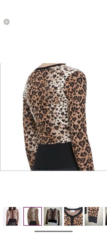 Red VALENTINO Cheetah Cardigan XS Wool Silk Animal