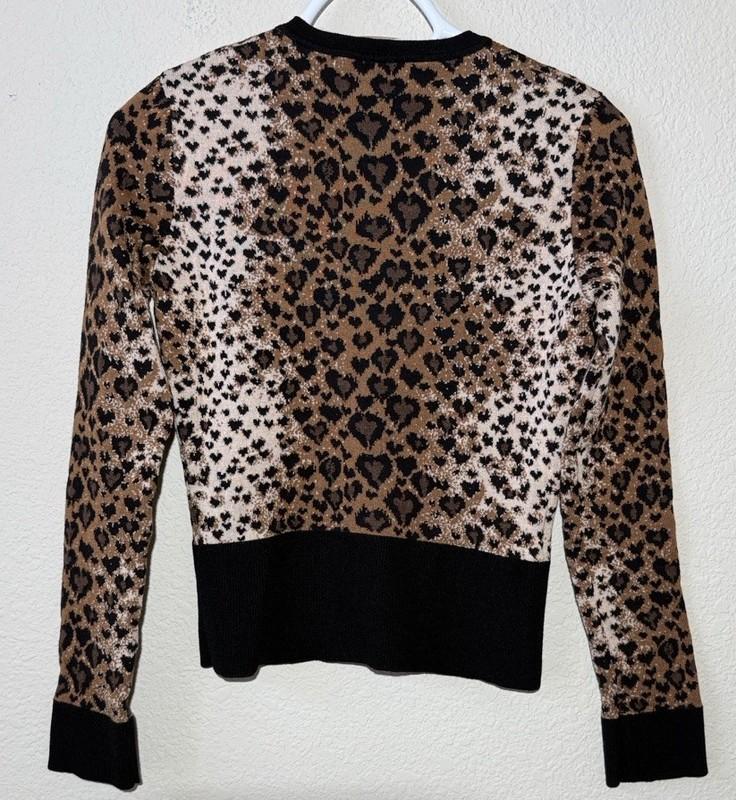 Red VALENTINO Cheetah Cardigan XS Wool Silk Animal