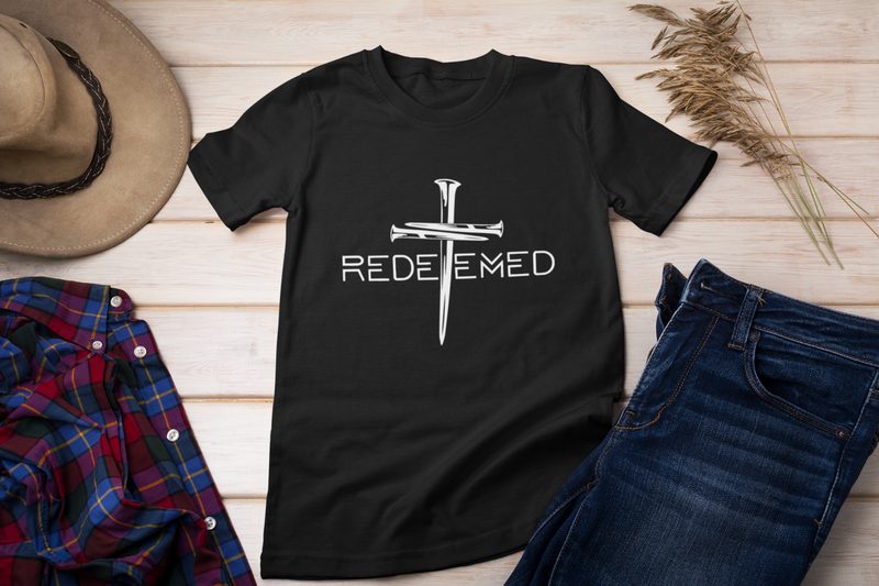 Redeemed Christian T Shirt Jesus Shirt Bible God Church Mens Womens S-2XL