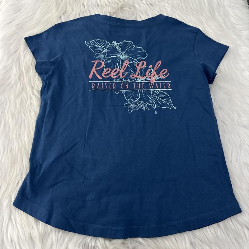 Reel Life Womens Short Sleeve Tee XL NWT Raised On The Water