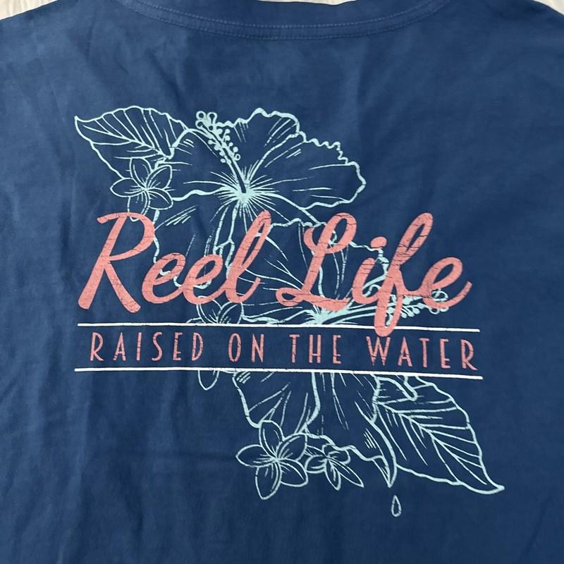 Reel Life Womens Short Sleeve Tee XL NWT Raised On The Water