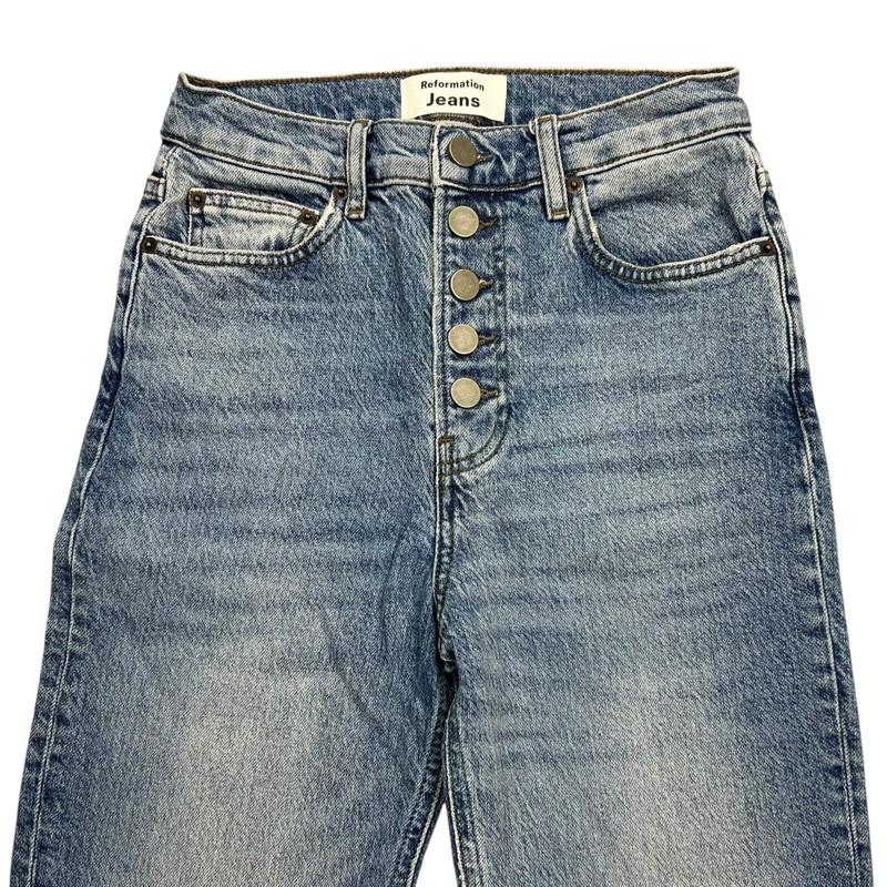 Reformation Jeans Womens Size 24x30 Blue Malta Wash High Rise Button Fly
