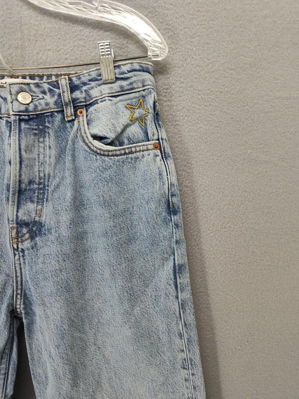 Reformation Womens Jeans 27 Light Blue High Rise Button Fly Straight Leg Casual
