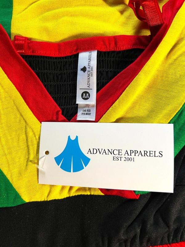 Reggae Rasta Colors Ladies Ethnic Africa Jamaica Beach Maxi Long Dress One Size