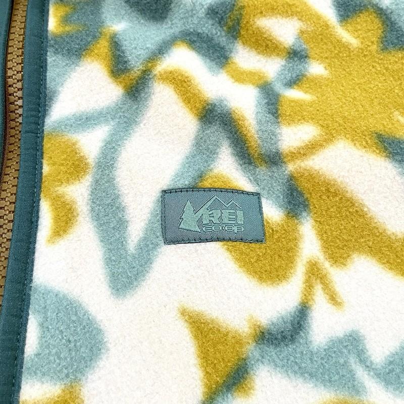 REI Trailmade Fleece Jacket Ecru Riverside Women’s Small NWT Green & Yellow NEW