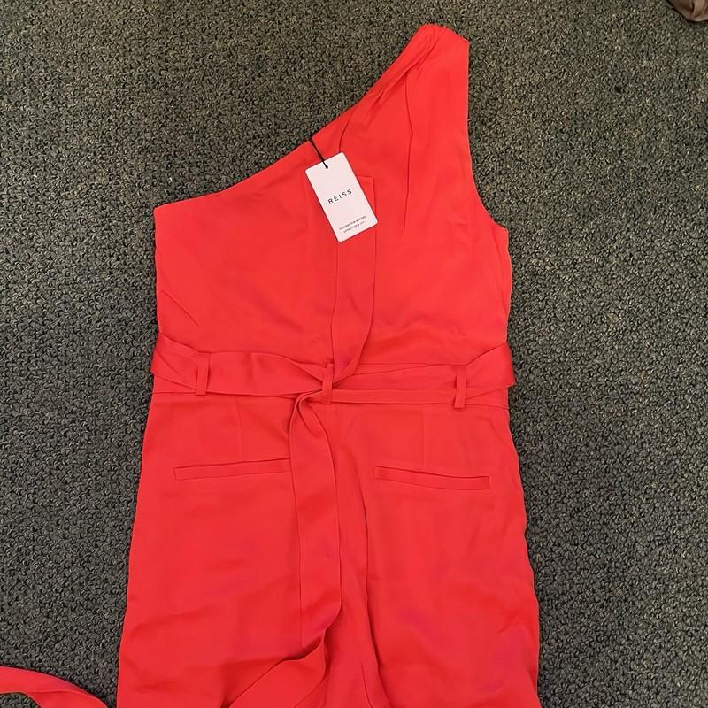 REISS ELIZA Red Off-Shoulder Jumpsuit UK 12 BNWT RRP £225 Elegant Occasionwear