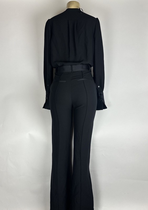 REISS Luka Tux Jumpsuit Women’s US Size 4 Black Wide Leg