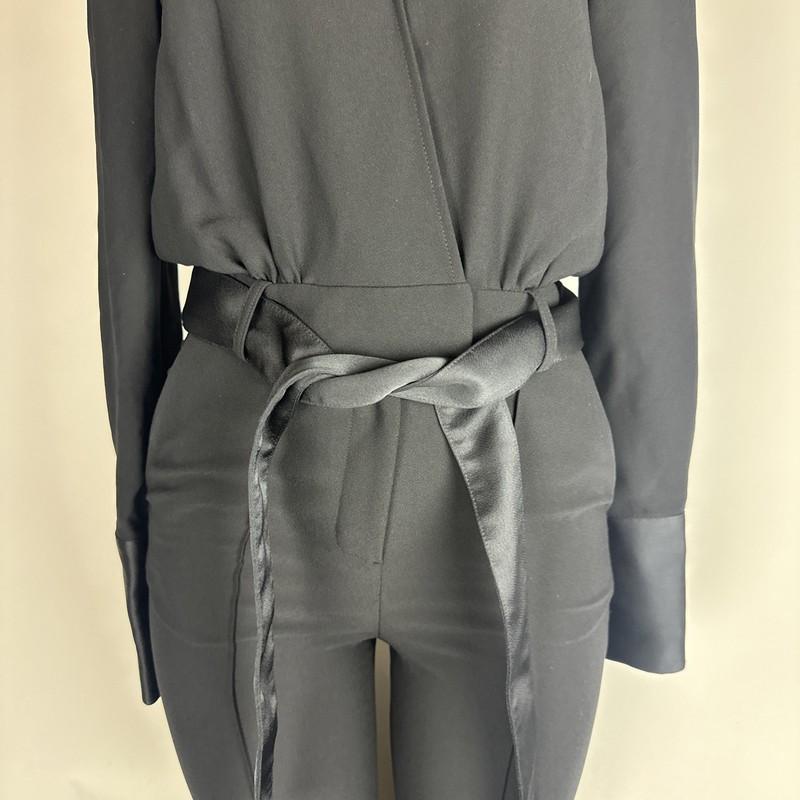 REISS Luka Tux Jumpsuit Women’s US Size 4 Black Wide Leg