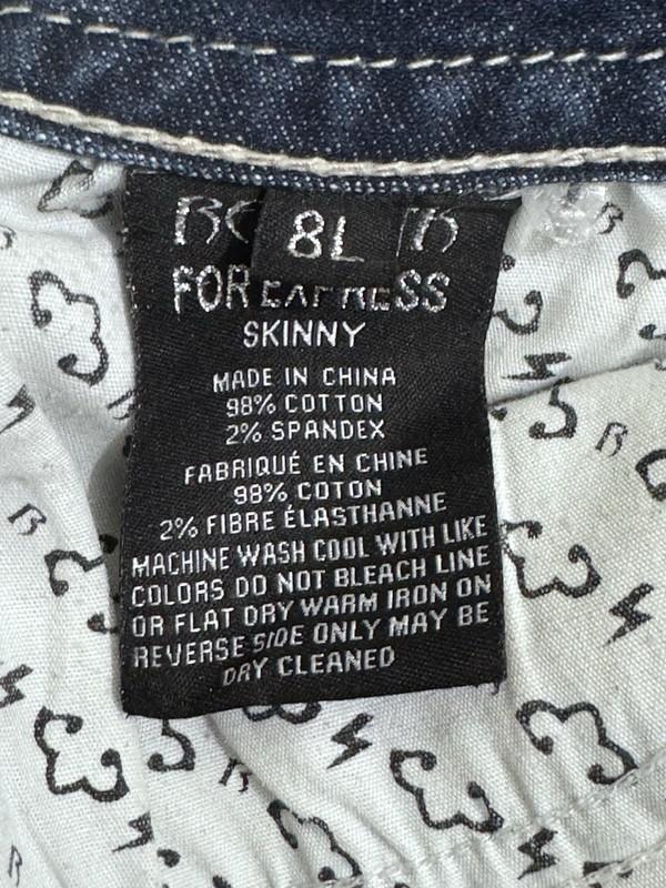 REROCK For Express Jeans Women 8L 32x34 Skinny Whiskered Thick Stitch Denim