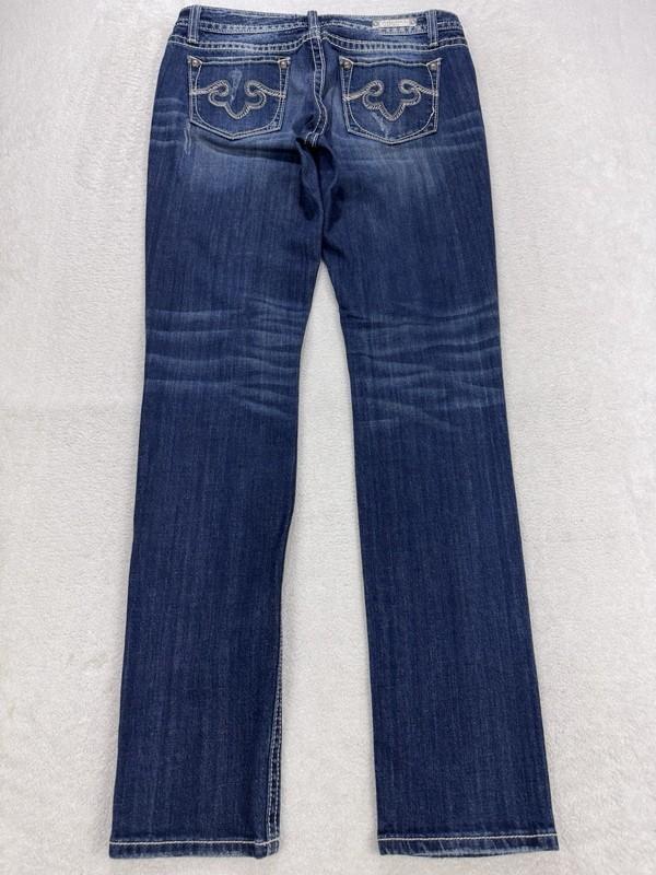 REROCK For Express Jeans Women 8L 32x34 Skinny Whiskered Thick Stitch Denim