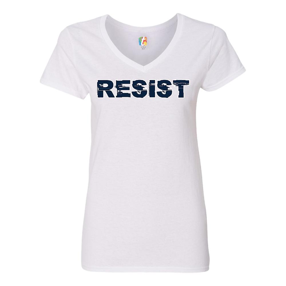 Resist Women's V-Neck T-shirt Anti Biden Sleepy Joe Pro Trump Conservative Tee