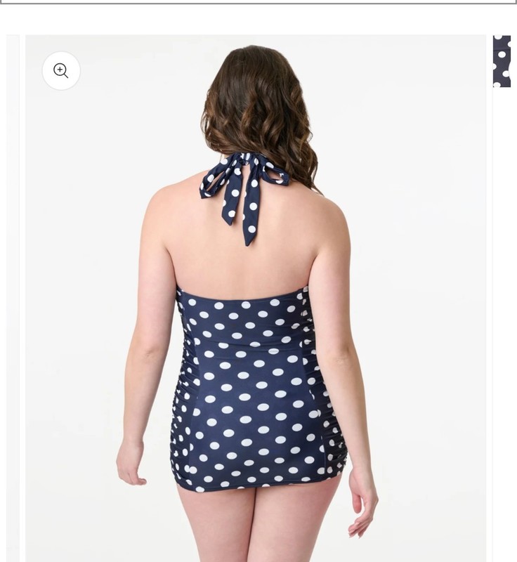 Retro 1950s Polka Dot Blue Swimsuit NWT