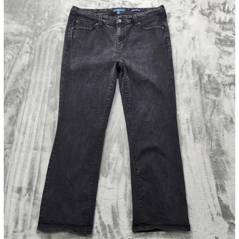 Revery Jeans Womens 18 Black Mid Rise Straight Leg Stretch Denim Casual Classic