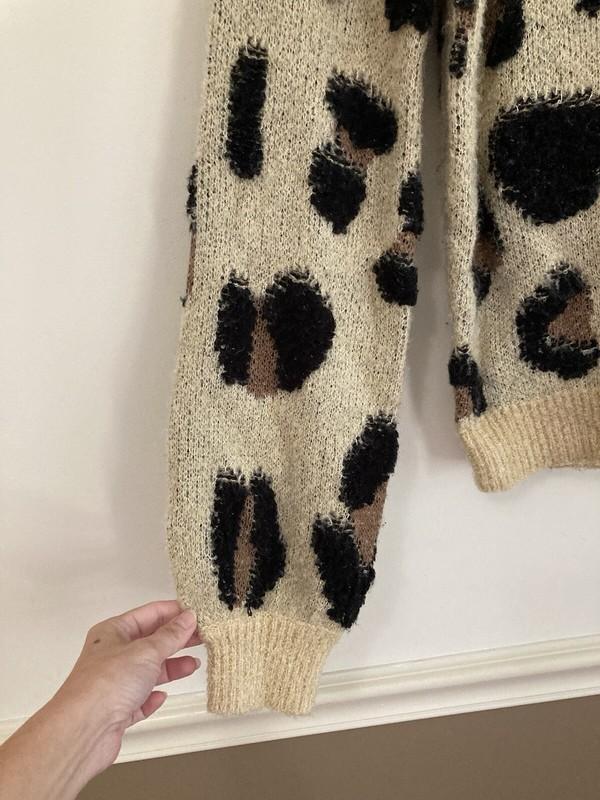 Revolve House Of Harlow Leopard Sweater SMALL Wool Blend Animal Print