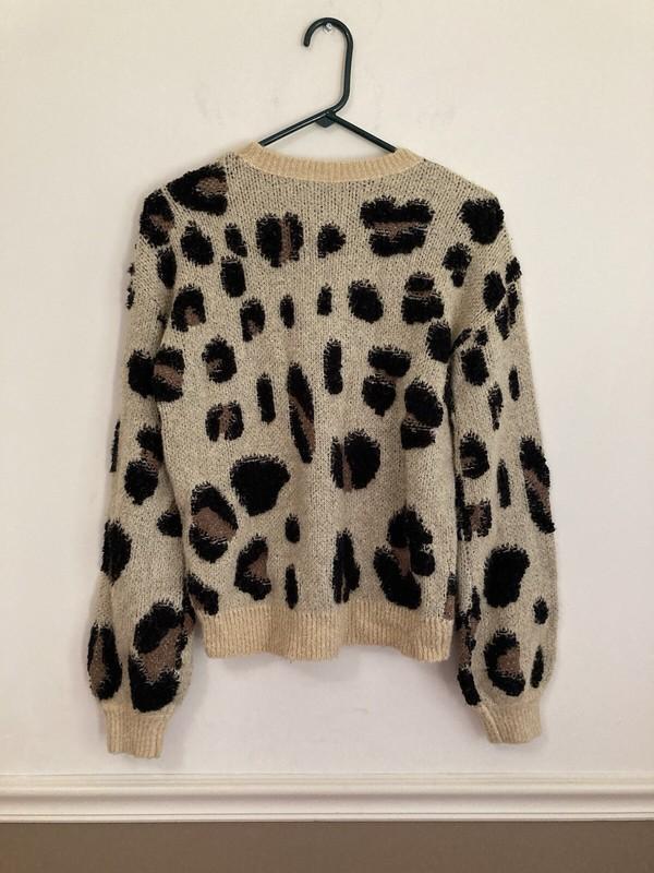 Revolve House Of Harlow Leopard Sweater SMALL Wool Blend Animal Print