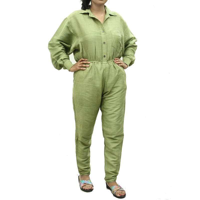 Rhode Resort Tara Jumpsuit Dress Silk Collared Neck Long Sleeves XS NWD 233435